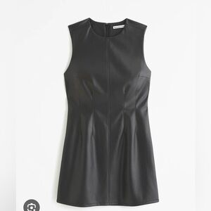 NWOT Abercrombie shell vegan leather mini dress TALL